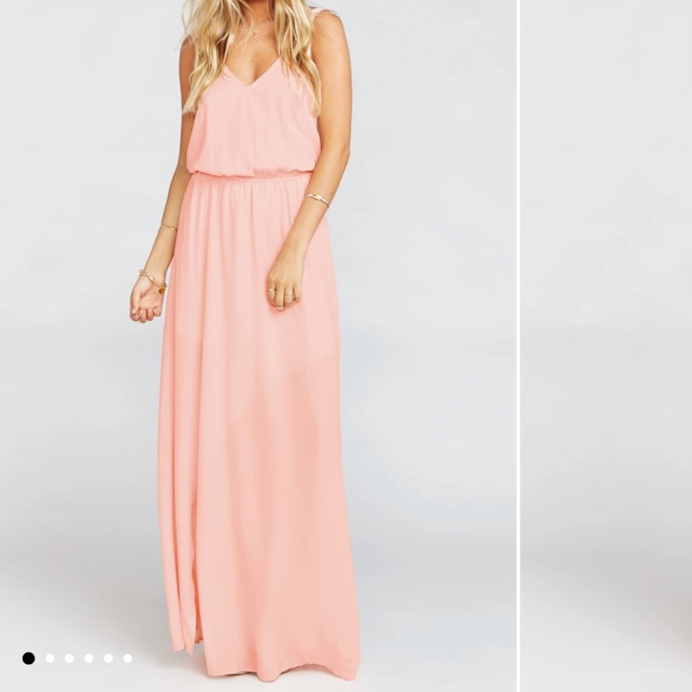Show Me Your Mumu Kendall Soft V-Back Gown
Maxi Dress XS Frosty Pink Crisp